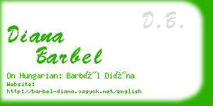 diana barbel business card
